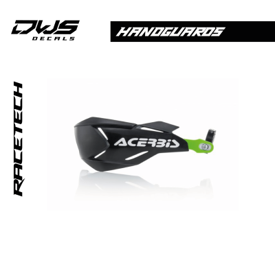HANDGUARDS X-FACTORY - BLACK/FLUO GREEN dws dws decals handkappen