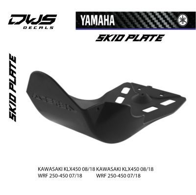 SKID PLATE KAWASAKI KLX450 08/18   WRF 250-450 07/18 - SKID PLATE KAWA KLX450 08/17   YAM WRF 250/450 07/17 DWS decals bodemplaat