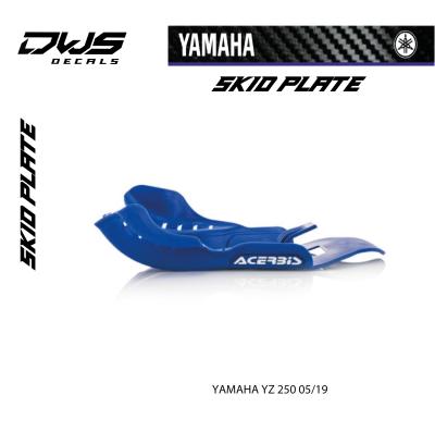 SKID PLATE YAMAHA YZ 250 05/19 - BLUE bodemplaat DWS decals