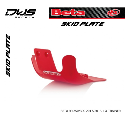 SKID PLATE BETA RR 250/300 2017/2018   X-TRAINER - RED bodemplaat DWS decals