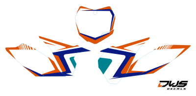 Nummerset KTM SX SX-F 125 150 250 350 450 2013 2014 2015 Model 4 orange blue aqua Decals dekor design graphics aufklebe stickerset nummerset dws mx
