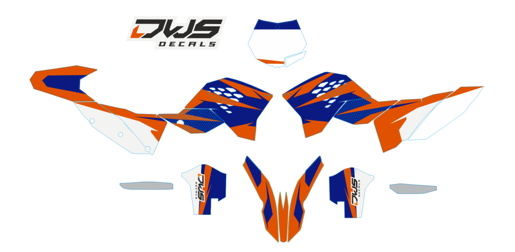 Complete stickerset KTM SX SX-F 125 150 250 350 450 2007 2008 2009 2010 2011 blue orange Decals dekor design graphics aufklebe stickerset nummerset dws mx