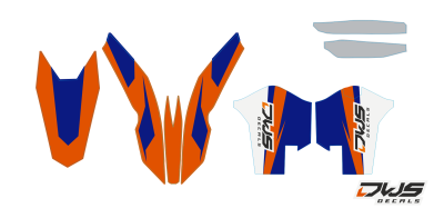 Complete stickerset KTM SX SX-F 125 150 250 350 450 2007 2008 2009 2010 2011 blue orange Decals dekor design graphics aufklebe stickerset nummerset dws mx