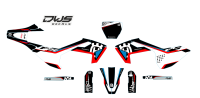 Complete Stickerset Husqvarna FS 450 2016 2017 2018 Decals dekor decore design graphics aufklebe stickerset nummerset dws mx red rood white wit black zwart blue blauw