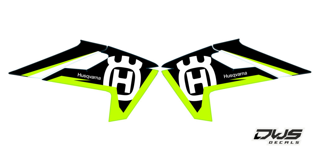 Complete stickerset Husqvarna TC 125 FC 250 350 450 FS 450 2016 2017 geel zwart gelb schwarz yellow black Decals dekor design graphics aufklebe stickerset nummerset dws mx supermoto FS 450 supermotard superbiker