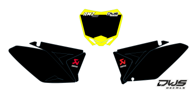 nummerset Suzuki RMZ 250 2010 2011 2012 2013 2014 2015 2016 geel zwart rood yellow black red Decals dekor design graphics aufklebe stickerset nummerset dws mx