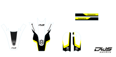 Trimset rear fender frontfender swingarme kotflugel brug stickersfork protectors TC 50 husqvarna 2017 2018 dws decals graphics grahics aufklebe decore number decals nummerset white black yellow wit geel zwart schwarz gelb