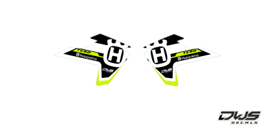 radia set radia scoops stickerset TC 50 husqvarna 2017 2018 dws decals graphics grahics aufklebe decore number decals nummerset yellow geel gelb schwarz zwart black white wit