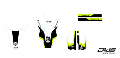 Trimset rear fender frontfender swingarme kotflugel brug stickersfork protectors TC 50 husqvarna 2017 2018 dws decals graphics grahics aufklebe decore number decals nummerset white black yellow wit geel zwart schwarz gelb