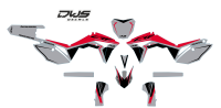 Honda CRF 250 2018 2019 CRF 450 2017/2019 Set DWS DECALS GREY SILVER red white wit rood grijs zilver stickerset sticker motor