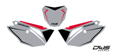 Complete stickerset Honda CRf 450 R XR 2017 Decals dekor design graphics aufklebe stickerset nummerset dws mx model 1 Honda factory look 2017 graphic rear fender front fender forkprotectors