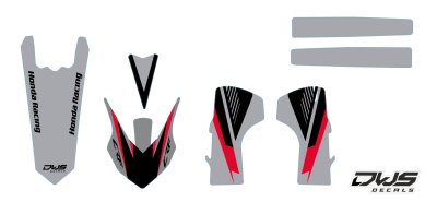 Complete stickerset Honda CRf 450 R XR 2017 Decals dekor design graphics aufklebe stickerset nummerset dws mx model 1 Honda factory look 2017 graphic rear fender front fender forkprotectors