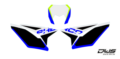 Complete Stickerset Sherco 2017 2018 2019 Decals dekor design graphics aufklebe stickerset nummerset dws mx model 1 sherco factory look graphic rear fender front fender forkprotectors radiator scoops numberplate blue blauw blau