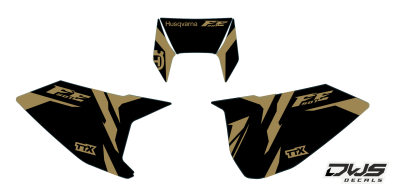 Husqvarna TE FE 2017 2018 2019 model 1 nummerset Gehele stickerset bestaande uit - Nummerset (5 delig) consisting off - numbers - side panels and front number dws decals dwsdecals