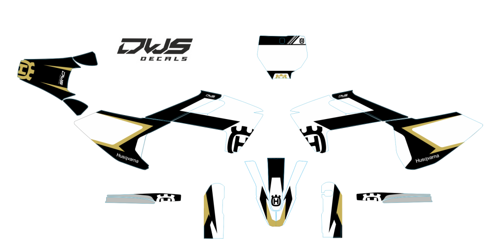 Complete Stickerset Husqvarna FS 450 2016 2017 2018 Decals dekor decore design graphics aufklebe stickerset nummerset dws mx red rood white wit black zwart blue blauw green groen gold goud white wit 