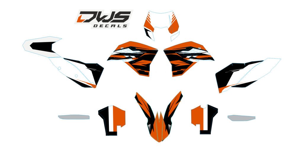 Complete Stickerset Exc 2008 2009 2010 2011 orange black white Decals dekor design graphics aufklebe stickerset nummerset dws mx