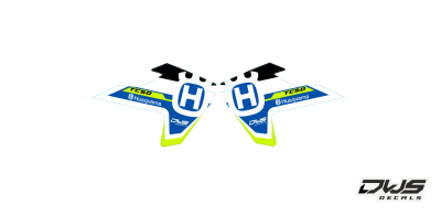 complete stickerset TC 50 husqvarna 2017 2018 dws decals graphics grahics aufklebe decore number decals nummerset yellow geel gelb black zwart schwarz grey grijs grau white wit blue blauw blau