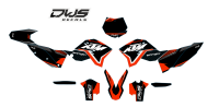 Complete stickerset KTM SX SX-F 125 150 250 350 450 2007 2008 2009 2010 2011 front number front fender fork protectors radiator shrouds side panels swingarm rear fender vsupermoto supermotard superbiker dws Decals dekor design graphics aufklebe stickerset