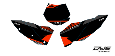 Complete stickerset KTM SX SX-F 125 150 250 350 450 2007 2008 2009 2010 2011 front number front fender fork protectors radiator shrouds side panels swingarm rear fender vsupermoto supermotard superbiker dws Decals dekor design graphics aufklebe stickerset