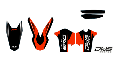 Complete stickerset KTM SX SX-F 125 150 250 350 450 2007 2008 2009 2010 2011 front number front fender fork protectors radiator shrouds side panels swingarm rear fender vsupermoto supermotard superbiker dws Decals dekor design graphics aufklebe stickerset