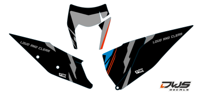 Complete decal kit stickerset ktm sx 125 150 sxf 250 350 450 2019 2020 side exc panel radiator shrouds front fender rear fender fork protectors swingarm nummers nummern radiator delen kappenvoorspatbord achterspatbord brug stickers voorpootbeschermers gab
