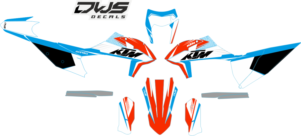KTM EXC 125 250 350 450 500 2020 Model 14 set
 
Gehele stickerset bestaande uit
- Radiaset (6 delig)
- Nummerset (5 delig)
- Trimset (12 delig)

 
KTM EXC 125 250 350 450 500 2020 Model 14 set

consisting off:
- Radiator shrouds (6 tiles)
- Nu