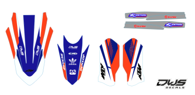 KTM EXC 125 250 350 450 500 2020 Model 14 set
 
Gehele stickerset bestaande uit
- Radiaset (6 delig)
- Nummerset (5 delig)
- Trimset (12 delig)

 
KTM EXC 125 250 350 450 500 2020 Model 14 set

consisting off:
- Radiator shrouds (6 tiles)
- Nu
