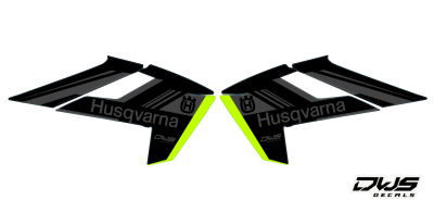 Radiaset Husqvarna TE FE 2017 2018 2019 model 3 set
 Radiaset bestaande uit:
- Radiaset (2 delig)
 Radiatorkit consisting off:
 - 2 decals radiator