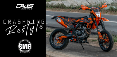 SMF restyle crashking ktm exc sxf 2017 2018 2016 dws decals supermofools supermoto supermotard 