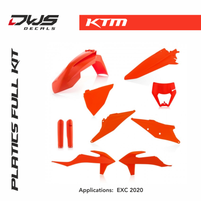 KTM exc exc f enduro 2020 white rear fender front fender fork covers side panels airbox cover radiator shrouds acerbis dws supermoto supermotard