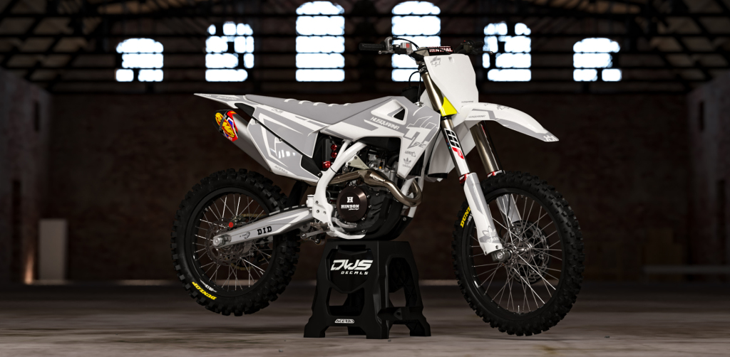 Husqvarna TE FE 2020 Model 1 set Gehele stickerset bestaande uit - Radiaset (2 delig) - Nummerset (5 delig) - Trimset (9 delig) Complete decasl kit consisting off - decals Radiator kit - decals side panels - decals Trimkit DWS Decals DWSDecals stickerset