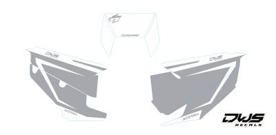 Nummerset stickerset Husqvarna TC FC 125 250 350 450 450 2019 2020 Model 5 Gehele stickerset bestaande uit - Nummerset (5 delig) consisting off - numbers - side panels and front number DWS Decals dwsdecals stickerset nummers
