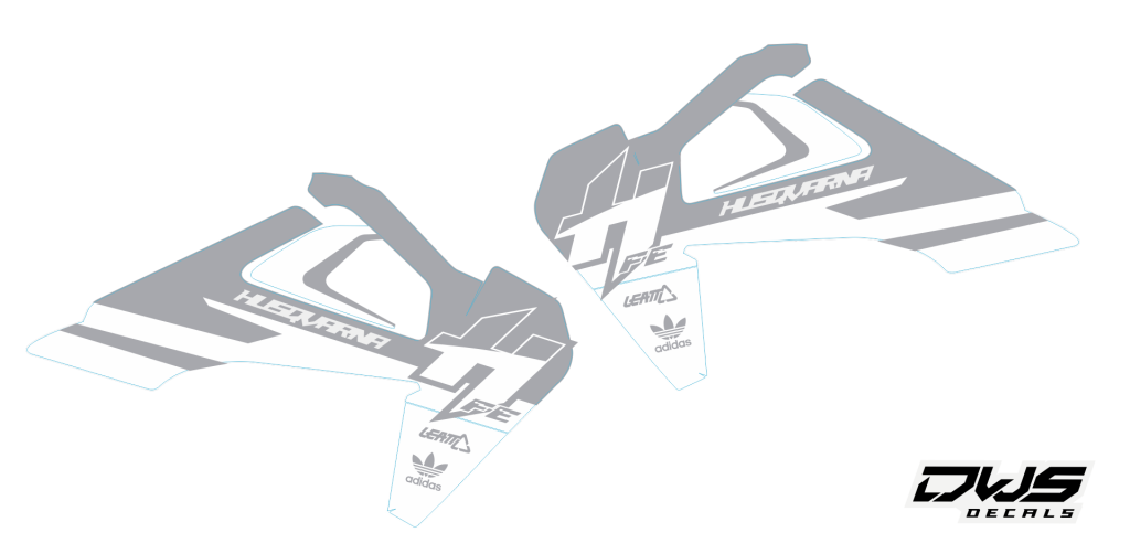 Radiaset stickerset Husqvarna TE FE 2020 model 1 set Gehele stickerset bestaande uit - Radiaset (6 delig) Radiatorkit consisting off: -6 decals radiator dwsdecals dws decals stickerset