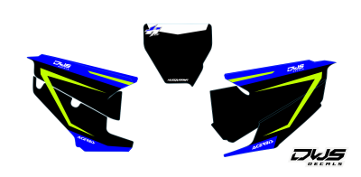 Nummerset stickerset Husqvarna TC FC 125 250 350 450 450 2019 2020 Model 5 Gehele stickerset bestaande uit - Nummerset (5 delig) consisting off - numbers - side panels and front number DWS Decals dwsdecals stickerset nummers