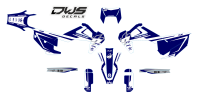 Husqvarna TE FE 2020 Model 1 set Gehele stickerset bestaande uit - Radiaset (2 delig) - Nummerset (5 delig) - Trimset (9 delig) Complete decasl kit consisting off - decals Radiator kit - decals side panels - decals Trimkit DWS Decals DWSDecals stickerset