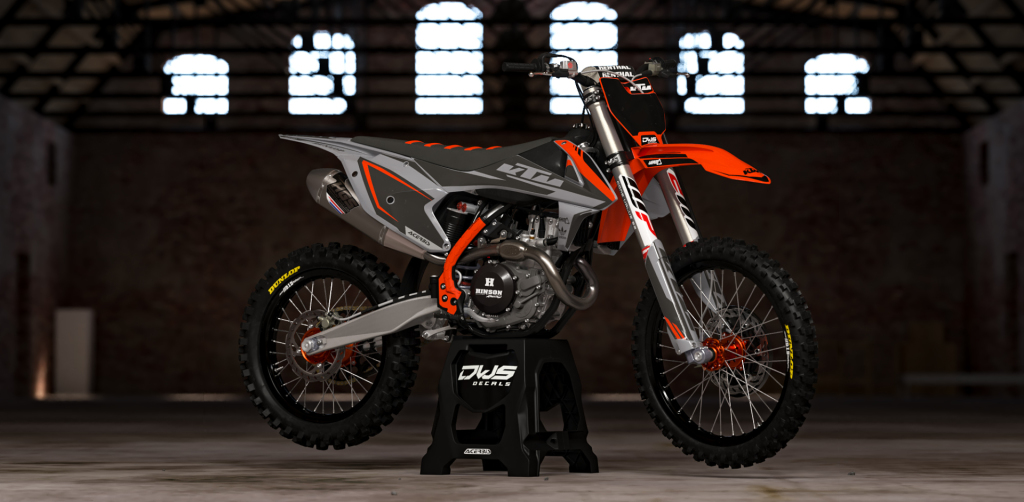 Complete stickerset KTM SX 125 SX 250 SX-F 250 SX-F 350 SX-F 450 2016 blue-orange blauw oranje DECALS DEKOR DESIGN GRAPHICS AUFKLEBE STICKERSET NUMMERSET DWS MX retro