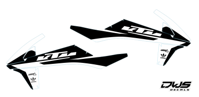 Radiaset KTM SX 125 SX 250 SX-F 250 SX-F 350 SX-F 450 2016 2017 2018 DECALS DEKOR DESIGN GRAPHICS AUFKLEBE STICKERSET NUMMERSET DWS MX decals radiator side panel tank shrouds