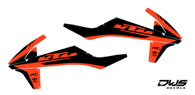Radiaset KTM SX 125 SX 250 SX-F 250 SX-F 350 SX-F 450 2016 2017 2018 DECALS DEKOR DESIGN GRAPHICS AUFKLEBE STICKERSET NUMMERSET DWS MX decals radiator side panel tank shrouds