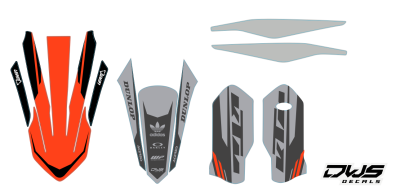 KTM EXC 125 250 350 450 500 2020 Model 14 set
 
Gehele stickerset bestaande uit
- Radiaset (6 delig)
- Nummerset (5 delig)
- Trimset (12 delig)

 
KTM EXC 125 250 350 450 500 2020 Model 14 set

consisting off:
- Radiator shrouds (6 tiles)
- Nu