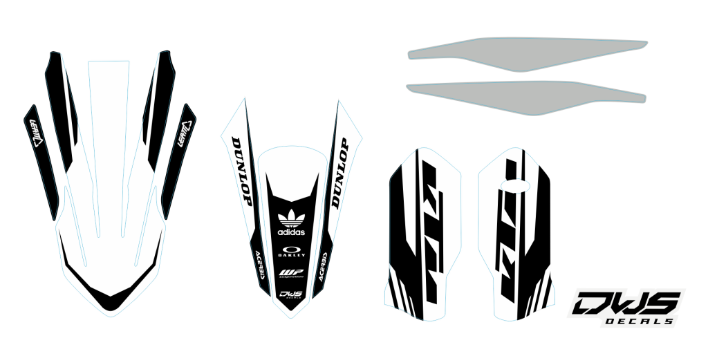 KTM EXC 125 250 350 450 500 2020 Model 14 set
 
Gehele stickerset bestaande uit
- Radiaset (6 delig)
- Nummerset (5 delig)
- Trimset (12 delig)

 
KTM EXC 125 250 350 450 500 2020 Model 14 set

consisting off:
- Radiator shrouds (6 tiles)
- Nu