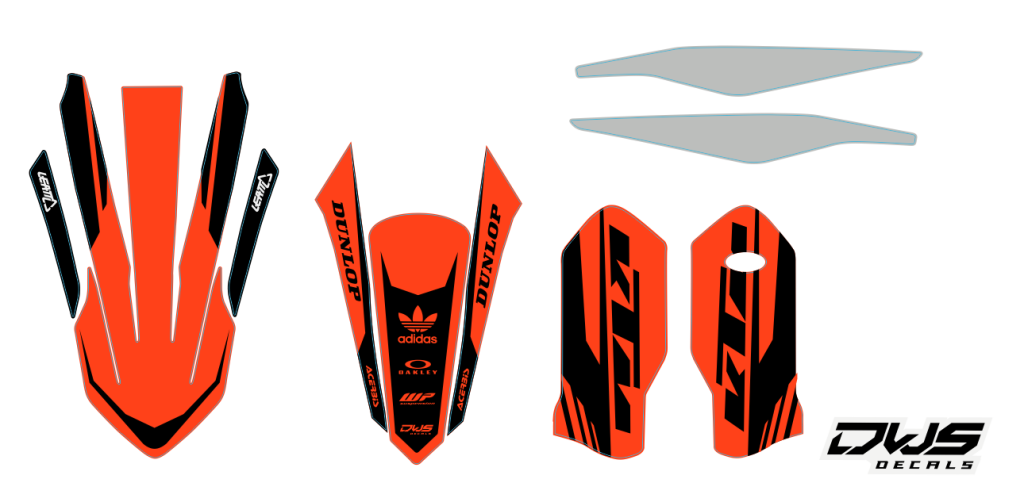 KTM EXC 125 250 350 450 500 2020 Model 14 set
 
Gehele stickerset bestaande uit
- Radiaset (6 delig)
- Nummerset (5 delig)
- Trimset (12 delig)

 
KTM EXC 125 250 350 450 500 2020 Model 14 set

consisting off:
- Radiator shrouds (6 tiles)
- Nu
