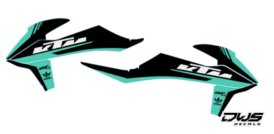 Radiaset KTm EXC EXC-F 125 XC-W 150 XC-W 250 350 450 500 viertakt 2020 2021 Decals dekor design graphics aufklebe stickerset nummerset dws mx graphics model 2020 radiator scoops tank smf supermofoold supermoto supermotard