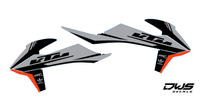 Radiaset KTm EXC EXC-F 125 XC-W 150 XC-W 250 350 450 500 viertakt 2020 2021 Decals dekor design graphics aufklebe stickerset nummerset dws mx graphics model 2020 radiator scoops tank smf supermofoold supermoto supermotard