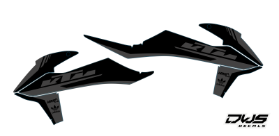 Radiaset KTm EXC EXC-F 125 XC-W 150 XC-W 250 350 450 500 viertakt 2020 2021 Decals dekor design graphics aufklebe stickerset nummerset dws mx graphics model 2020 radiator scoops tank smf supermofoold supermoto supermotard