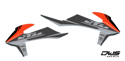 Radiaset KTm EXC EXC-F 125 XC-W 150 XC-W 250 350 450 500 viertakt 2020 2021 Decals dekor design graphics aufklebe stickerset nummerset dws mx graphics model 2020 radiator scoops tank smf supermofoold suoermoto supermotard
