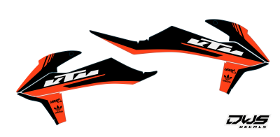 Radiaset KTm EXC EXC-F 125 XC-W 150 XC-W 250 350 450 500 viertakt 2020 2021 Decals dekor design graphics aufklebe stickerset nummerset dws mx graphics model 2020 radiator scoops tank smf supermofoold suoermoto supermotard