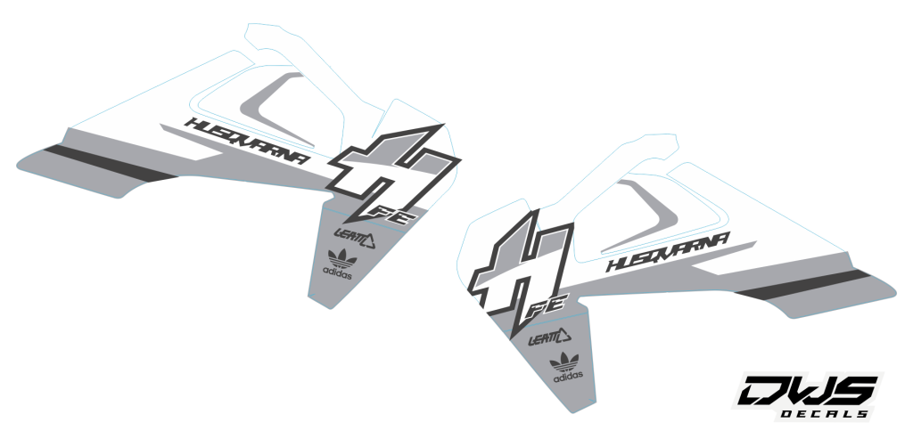 Radiator Radia tank decal stickers aufklebe Husqvarna TC 125 FC 250 350 450 FS 450 2016 2017 2018 Decals dekor design graphics aufklebe stickerset nummerset dws mx side panel front dender rear fender kotflugel supermotard superbiker supermoto nummern