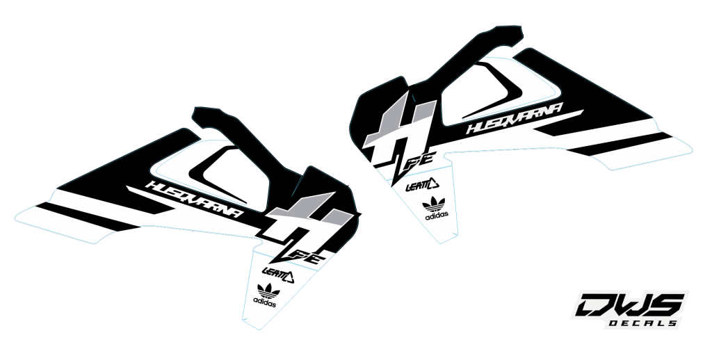 Radiator Radia tank decal stickers aufklebe Husqvarna TC 125 FC 250 350 450 FS 450 2016 2017 2018 Decals dekor design graphics aufklebe stickerset nummerset dws mx side panel front dender rear fender kotflugel supermotard superbiker supermoto nummern