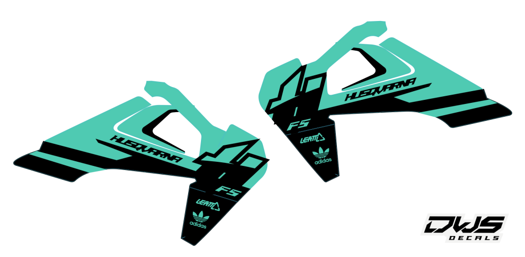 Radiator Radia tank decal stickers aufklebe Husqvarna TC 125 FC 250 350 450 FS 450 2016 2017 2018 Decals dekor design graphics aufklebe stickerset nummerset dws mx side panel front dender rear fender kotflugel supermotard superbiker supermoto nummern