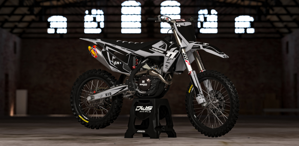 Husqvarna TE FE 2020 Model 1 set Gehele stickerset bestaande uit - Radiaset (2 delig) - Nummerset (5 delig) - Trimset (9 delig) Complete decasl kit consisting off - decals Radiator kit - decals side panels - decals Trimkit DWS Decals DWSDecals stickerset